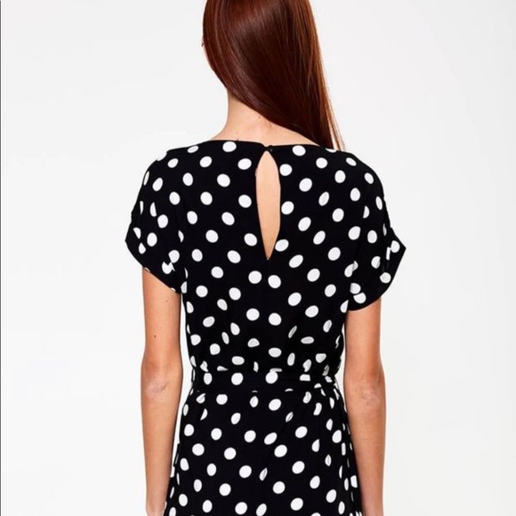 JDY Star Polka Dot Short Sleeve Midi Dress in Black - Picture 9 of 10